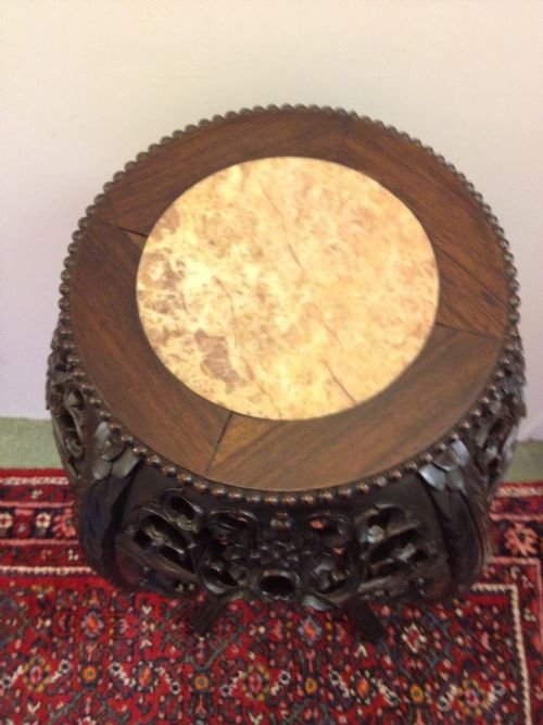 TALL CHINESE HARDWOOD PADOUK STAND View II