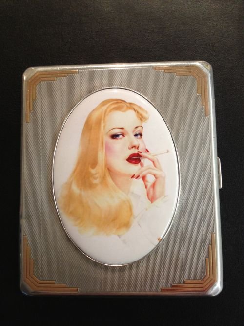 Art Deco Silver and Gold Cigarette Case 1933