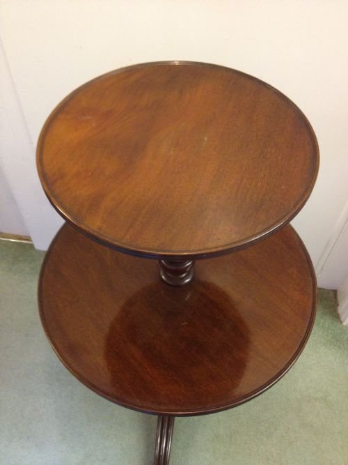 CIRCULAR MAHOGANY TWO TIER DUMB WAITER View III