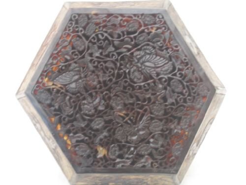 RARE CHINESE TORTOISESHELL HEXAGONAL BOX View II