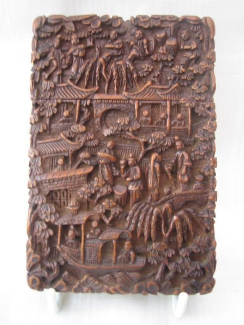 Large Cantonese 19th Century Sandelwood Card Case
