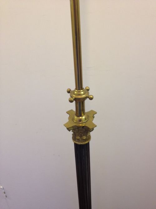 TWO BRASS CORINTHIAN COLUMN TELESCOPIC STANDARD LAMPS View V