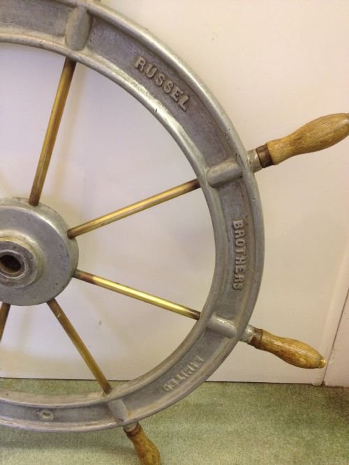 CANADIAN STEEL AND BRASS SHIPS WHEEL View II