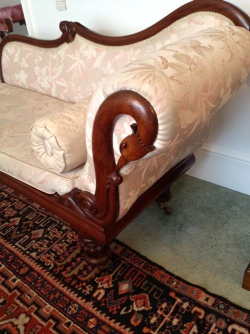 SUPERB REGENCY SWAN NECK CHAISE LONGUE View V