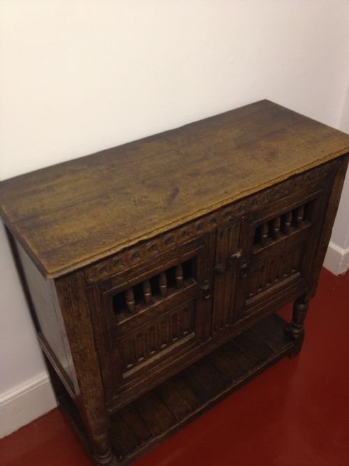 SOLID OAK DRINKS OR STORAGE CABINET View III