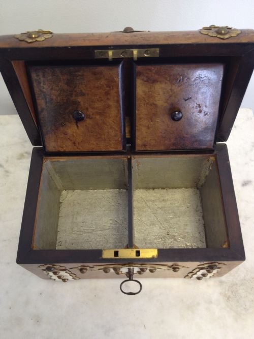 WALNUT DOME TOP TEA CADDY View IV