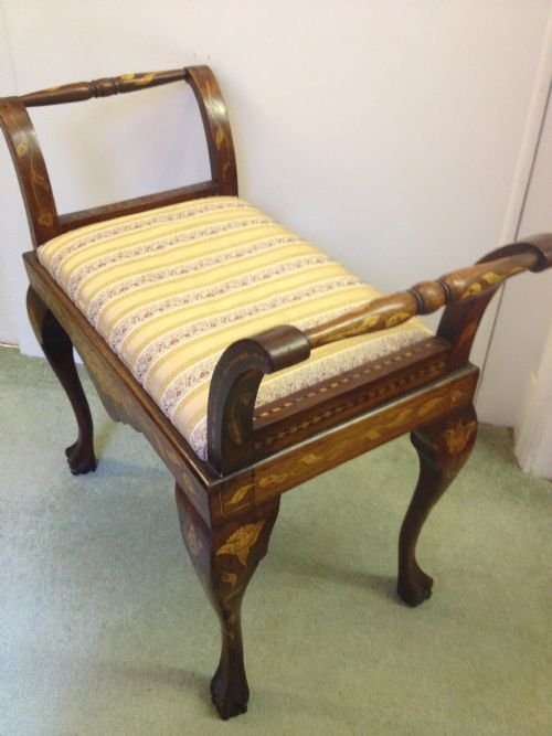 DUTCH WALNUT AND MARQUETRY STOOL View III
