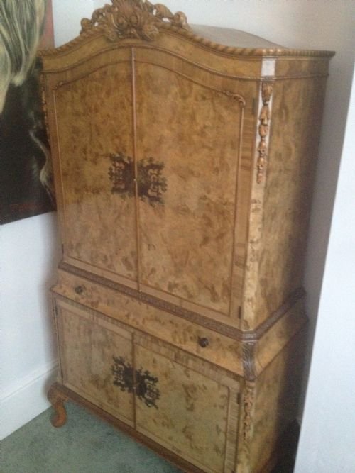 Figured Walnut Cocktail Cabinet