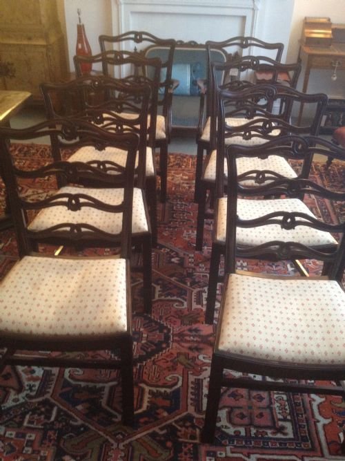 Superb Set of 8 Mahogany Chippendale Style Chairs