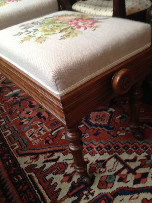 fig 1. VICTORIAN WALNUT RISE AND FALL DUET PIANO STOOL - LONDON MAKER