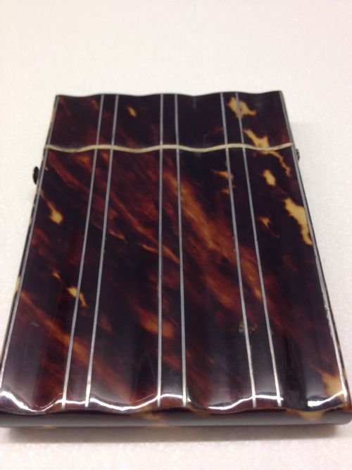 fig 1. RIBBED TORTOISESHELL - SILVER CARD CASE