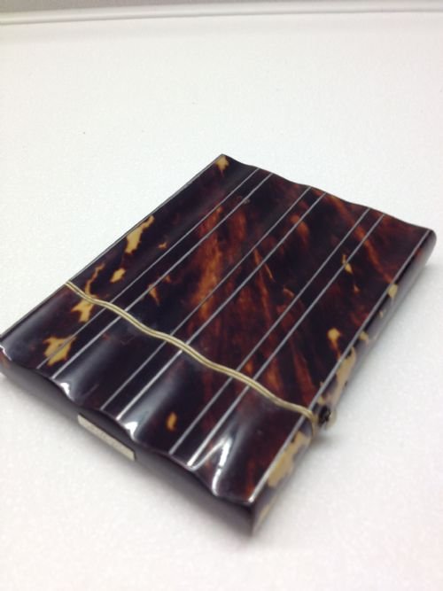 RIBBED TORTOISESHELL - SILVER CARD CASE View III