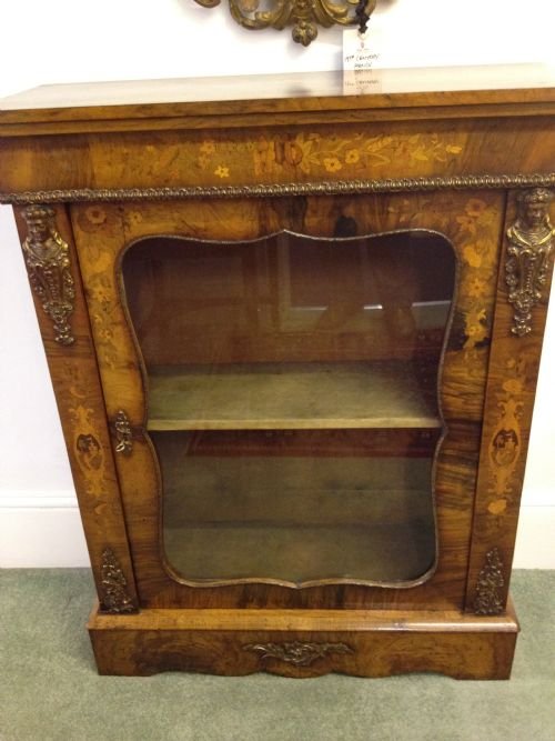 LOVELY QUALITY WALNUT MARQUETRY INLAID PIER CABINET View IV