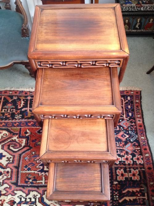 CHINESE ROSEWOOD (PADOUK) QUARTETTO NEST OF TABLES View III