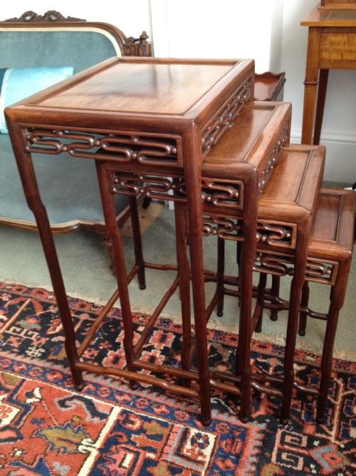 CHINESE ROSEWOOD (PADOUK) QUARTETTO NEST OF TABLES View IV