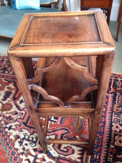 fig 1. CHINESE PADOUK TWO TIER STAND / OCCASIONAL TABLE