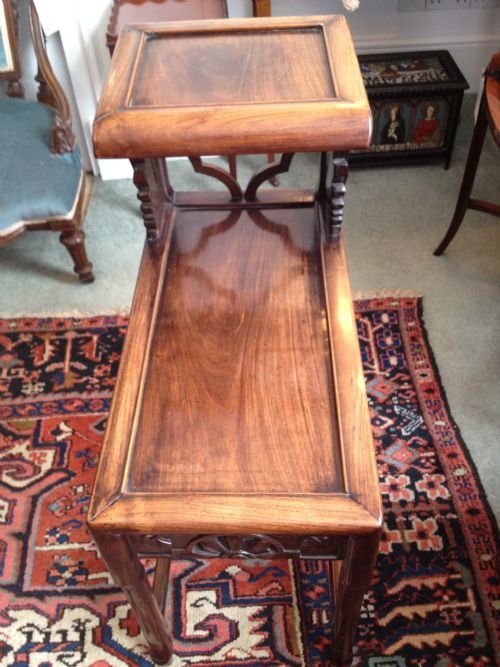 CHINESE PADOUK TWO TIER STAND / OCCASIONAL TABLE View III