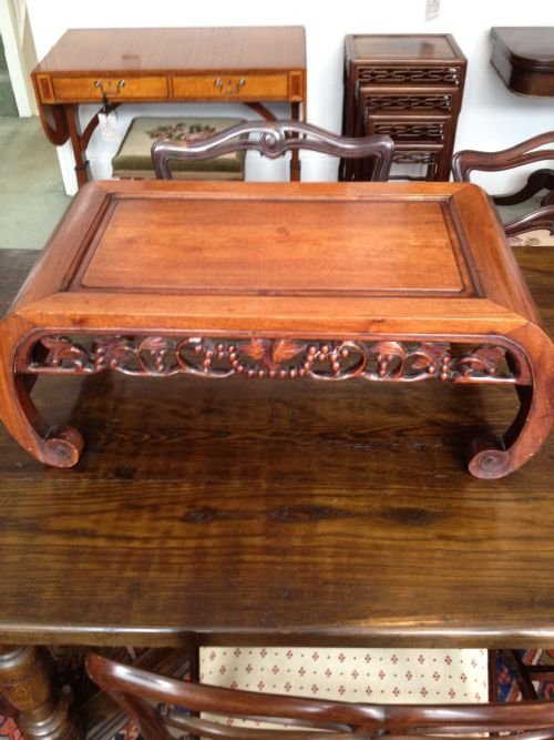 fig 1. CHINESE PADOUK SCROLL END OPIUM/COFFEE TABLE