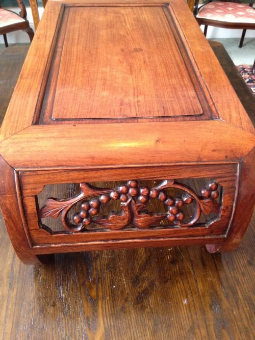CHINESE PADOUK SCROLL END OPIUM/COFFEE TABLE View III