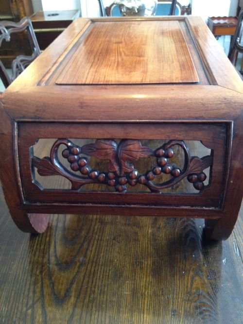 CHINESE PADOUK SCROLL END OPIUM/COFFEE TABLE View V