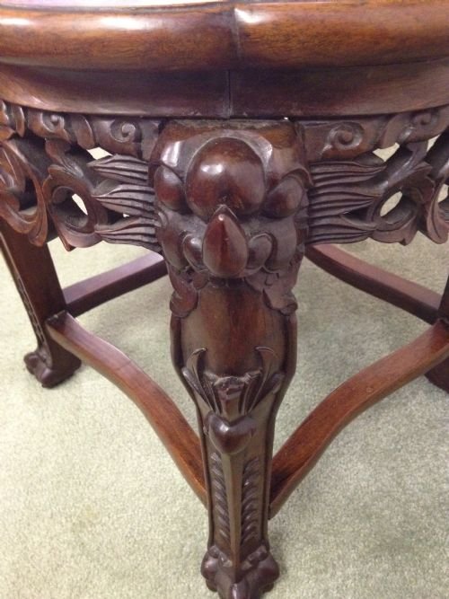 CHINESE HARDWOOD (PADOUK) MARBLE TOP STAND View IV