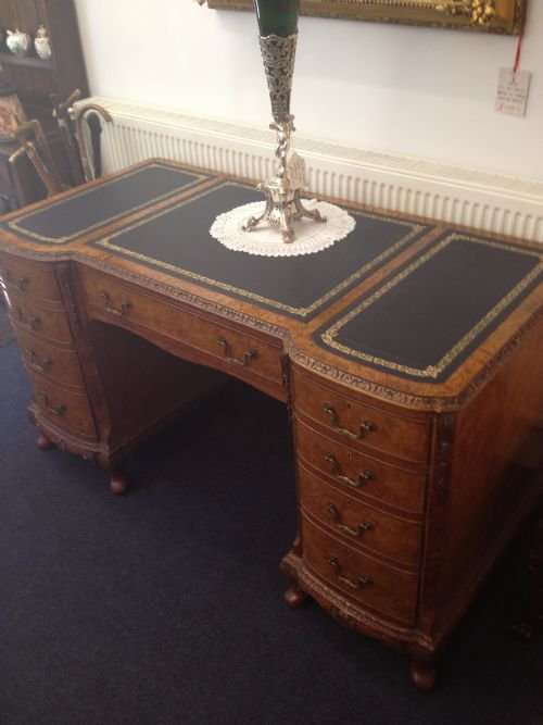 SUPER QUALITY MAPLES WALNUT PEDESTAL DESK View IV