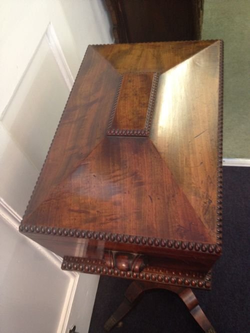 SUPERB WILLIAM IV MAHOGANY TEAPOY  View IV