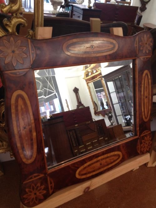 LOVELY PAIR OF MARQUETRY INLAID WALL MIRRORS View IV