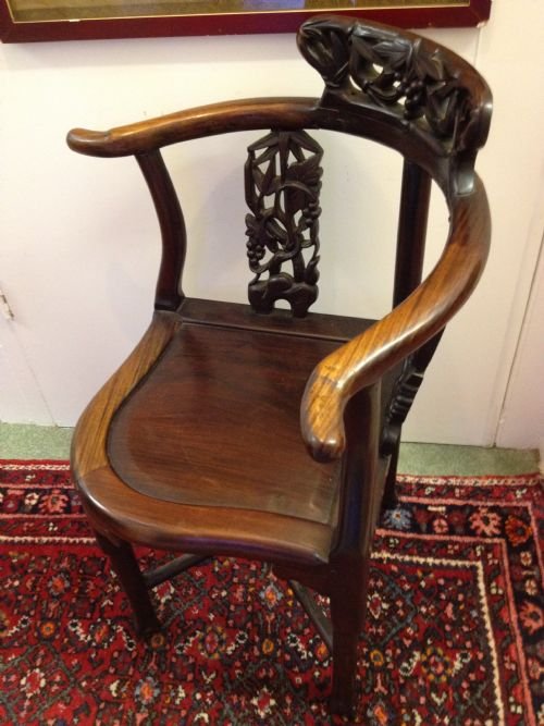 CHINESE HARDWOOD (PADOUK) CORNER CHAIR View III