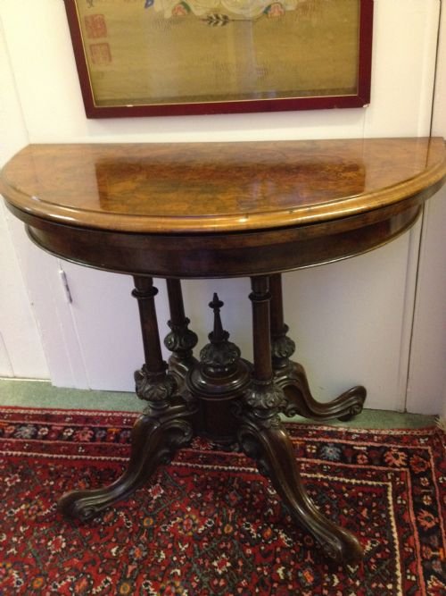 Victorian Walnut Inlaid Card Table