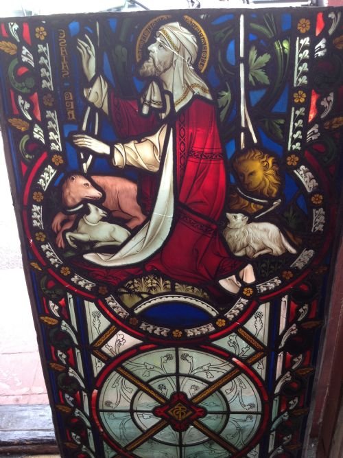 2 SUPERB PAINTED STAINED GLASS WINDOWS View IV
