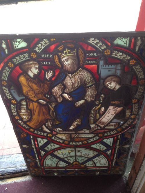 2 SUPERB PAINTED STAINED GLASS WINDOWS View V