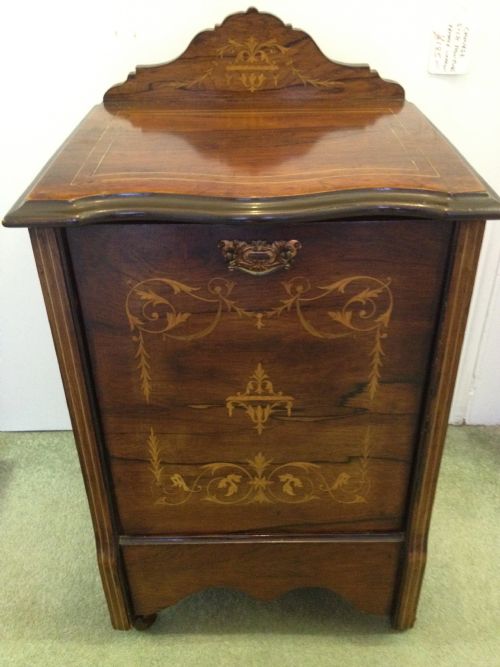 Victorian Inlaid Rosewood Purdonium/log Bin