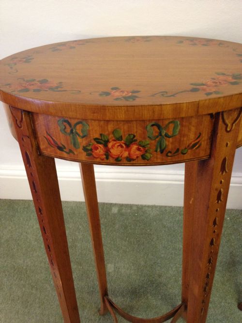 SUPER PAIR OF SATINWOOD PAINTED TABLES View IV