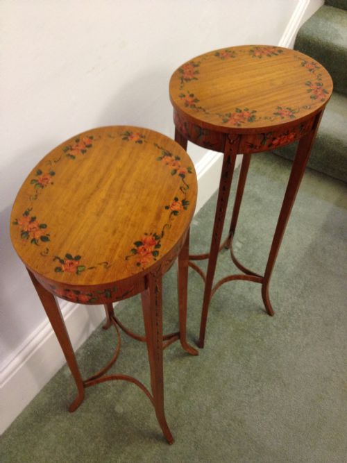 SUPER PAIR OF SATINWOOD PAINTED TABLES View V