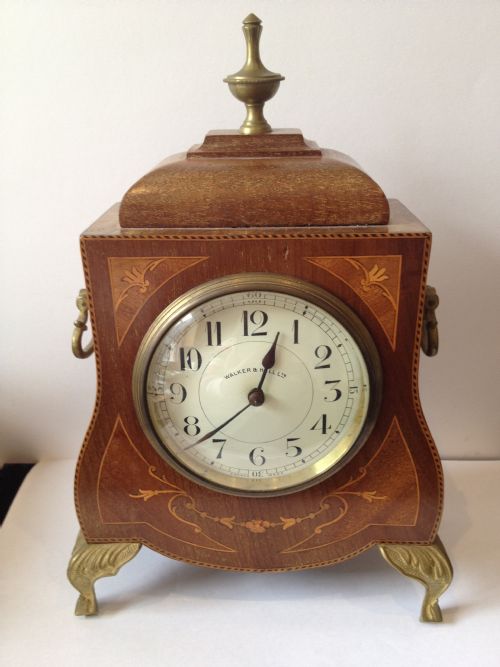 Edwardian Mahogany Inlaid Mantle Clock