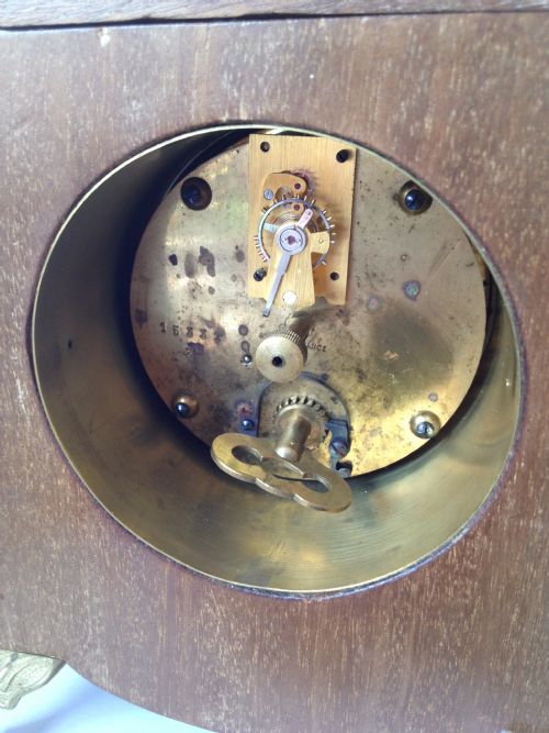 EDWARDIAN MAHOGANY INLAID MANTLE CLOCK  View IV