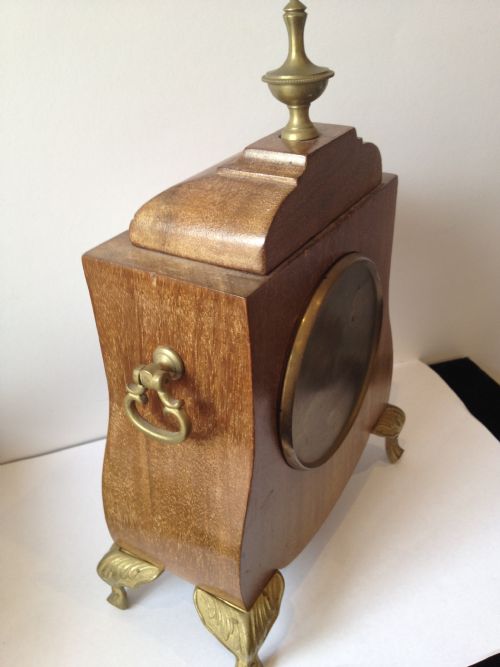 EDWARDIAN MAHOGANY INLAID MANTLE CLOCK  View V