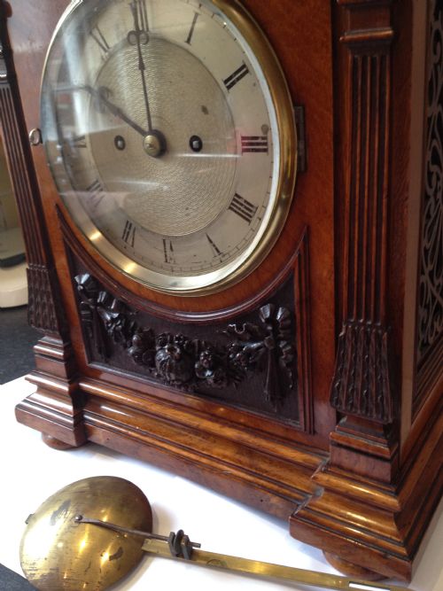 MAGNIFICENT TWIN FUSEE BRACKET CLOCK WEBSTER LONDON View V
