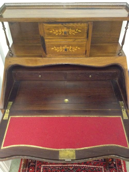 PRETTY FRENCH WALNUT INLAID BUREAU DE DAME View IV