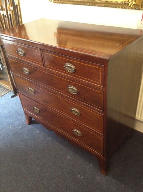 GEORGIAN INLAID MAHOGANY CHEST OF DRAWERS View V