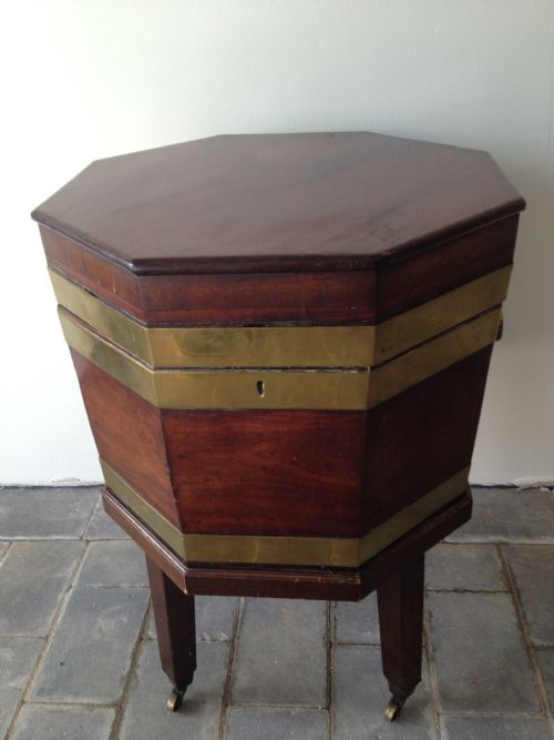 Georgian Mahogany Brass Bound Wine Cooler /Cellarette