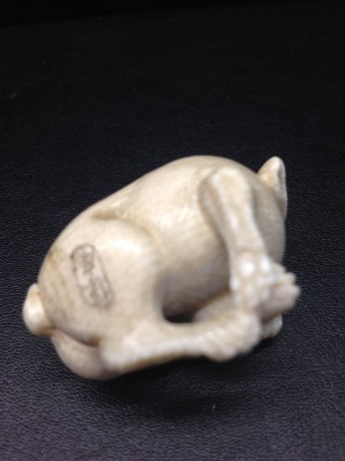 LOVELY QUALITY JAPANESE IVORY NETSUKE HARE MEIJI PERIOD 1868-1912 View V