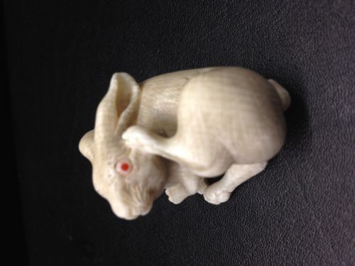 Lovely Quality Japanese Ivory Netsuke Hare Meiji Period 1868-1912
