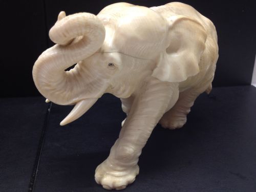 fig 2. HUGE MAGNIFICENT JAPANESE TOKYO SCHOOL IVORY ELEPHANT MEIJI PERIOD 1868-1912