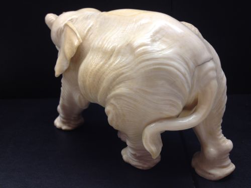 HUGE MAGNIFICENT JAPANESE TOKYO SCHOOL IVORY ELEPHANT MEIJI PERIOD 1868-1912 View IV