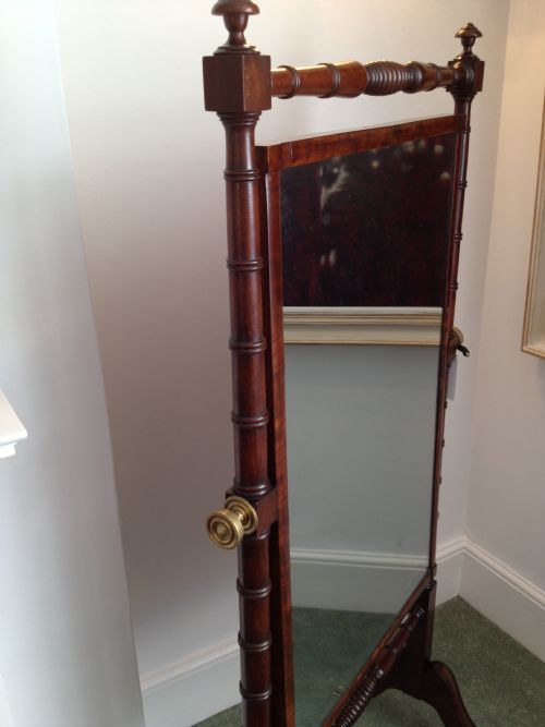 fig 1. REGENCY MAHOGANY CHEVAL MIRROR