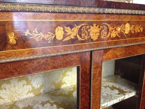 FABULOUS FRENCH AMBOYNA MARQUETRY INLAID CABINET View V