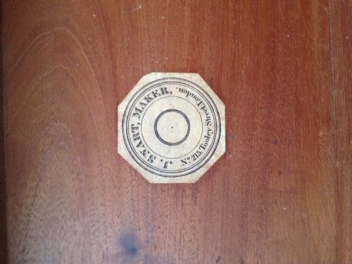 GEORGIAN MAHOGANY STORAGE BOX MAKERS LABEL  View IV