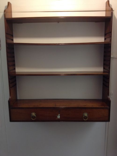 Gorgeous Regency Mahogany Adjustable Wall Shelves Bookcase